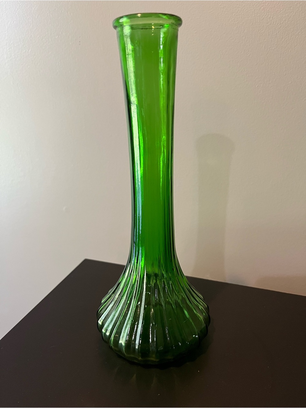 Vintage Hoosier Glass Green Vase, #4096